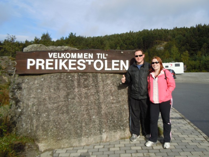 Starting the Prikestolen hiking in Stavanger, Norway