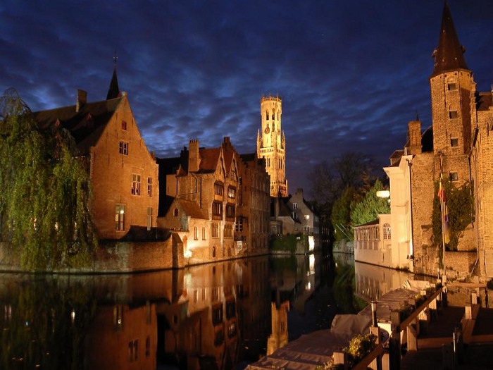 Brugge at night, in Belgium